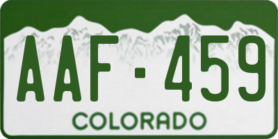 CO license plate AAF459