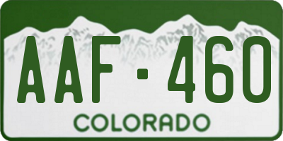 CO license plate AAF460