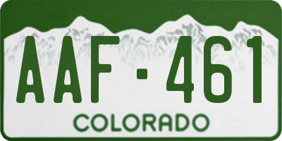 CO license plate AAF461
