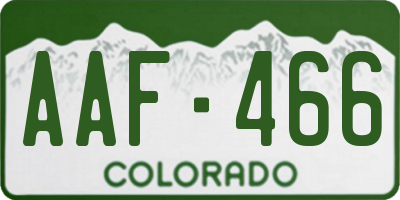 CO license plate AAF466