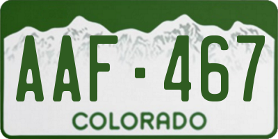 CO license plate AAF467