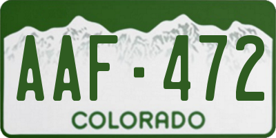 CO license plate AAF472