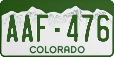 CO license plate AAF476