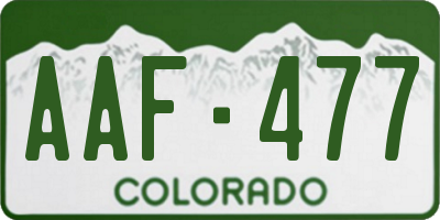 CO license plate AAF477