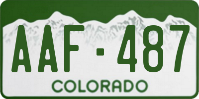 CO license plate AAF487