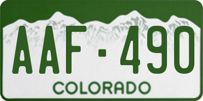 CO license plate AAF490