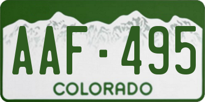 CO license plate AAF495