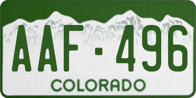 CO license plate AAF496