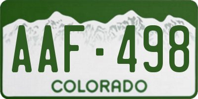 CO license plate AAF498