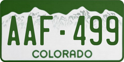 CO license plate AAF499