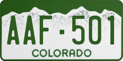 CO license plate AAF501