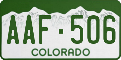 CO license plate AAF506