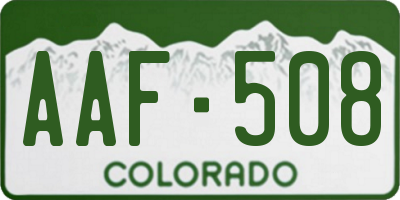 CO license plate AAF508
