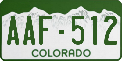 CO license plate AAF512