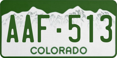 CO license plate AAF513