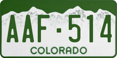 CO license plate AAF514