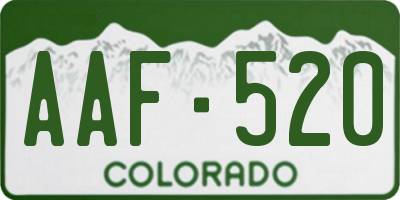 CO license plate AAF520