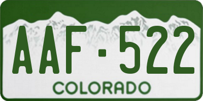 CO license plate AAF522