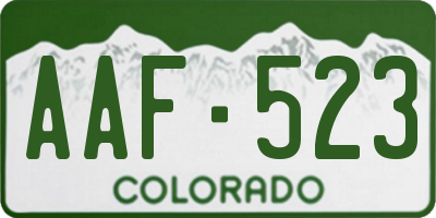 CO license plate AAF523