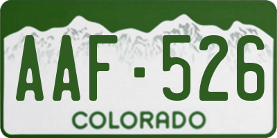 CO license plate AAF526