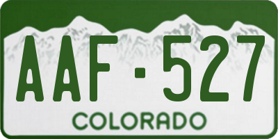 CO license plate AAF527