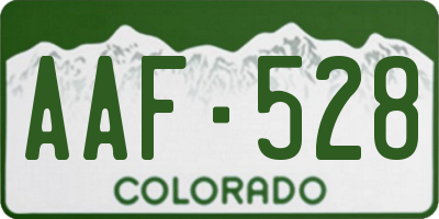 CO license plate AAF528