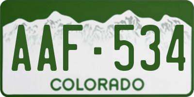 CO license plate AAF534