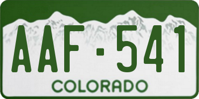 CO license plate AAF541