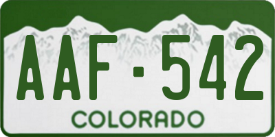 CO license plate AAF542