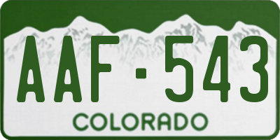 CO license plate AAF543