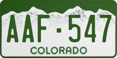 CO license plate AAF547