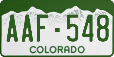 CO license plate AAF548