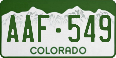 CO license plate AAF549