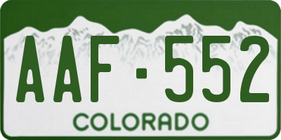 CO license plate AAF552