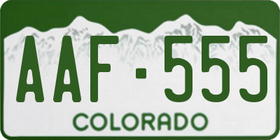 CO license plate AAF555