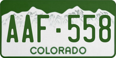 CO license plate AAF558