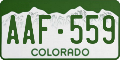 CO license plate AAF559