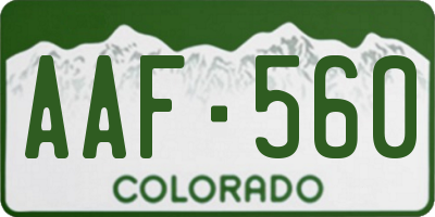 CO license plate AAF560