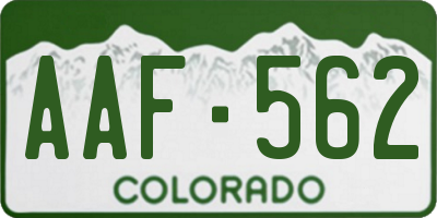 CO license plate AAF562