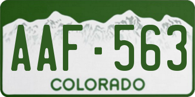 CO license plate AAF563