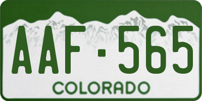 CO license plate AAF565