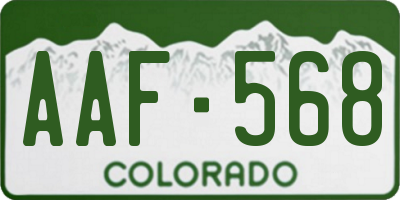 CO license plate AAF568