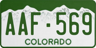 CO license plate AAF569