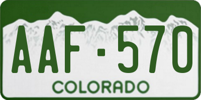 CO license plate AAF570