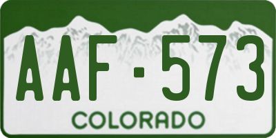 CO license plate AAF573