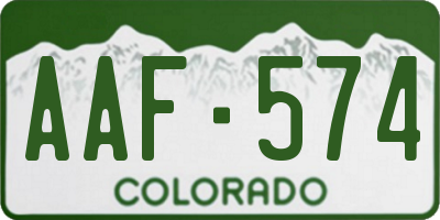 CO license plate AAF574