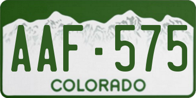 CO license plate AAF575