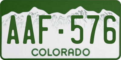 CO license plate AAF576