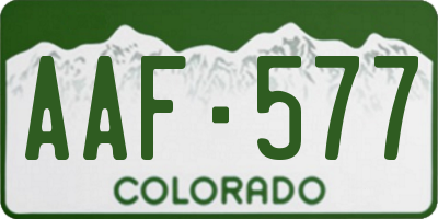CO license plate AAF577