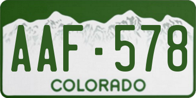 CO license plate AAF578